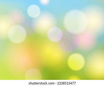 Bokeh background green. Abstract glitter defocused blinking. Beautiful sparks shiny ornaments with special light. Soft blur light effect wallpaper. Vector illustration.