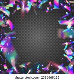 Bokeh Background. Iridescent Tinsel. Retro Colorful Template. Kaleidoscope Effect. Purple Disco Sparkles. Crystal Foil. Unicorn Art. Blur Flare. Pink Bokeh Background