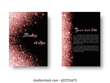 Bokeh background with light flare. Glitter pattern on a black backdrop.