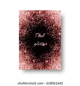 Bokeh background with new year light. Glitter texture on a black backdrop