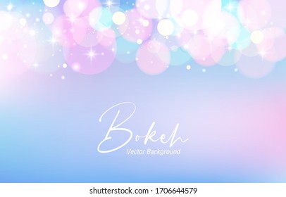Bokeh background pastel. Soft blur light effect colorful wallpaper. bokeh blurred. Shiny bokeh. Vector illustration.