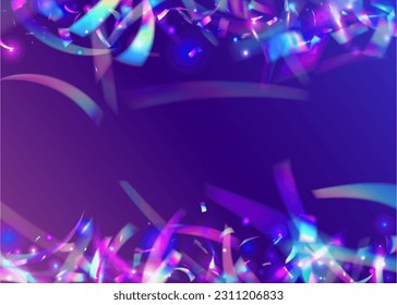 Bokeh Background. Pink Retro Glare. Unicorn Foil. Neon Tinsel. Party Multicolor Decoration. Glitch Glitter. Webpunk Art. Metal Burst. Blue Bokeh Background