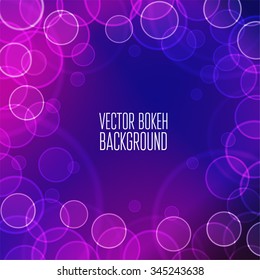 Bokeh. Background. Purple, blue, pink gradient. Glare. Shine. Circles. Vector. (2)