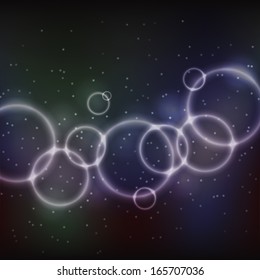 Bokeh background with shining circles