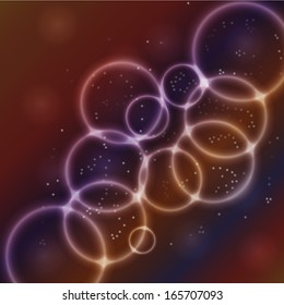 Bokeh background with shining circles