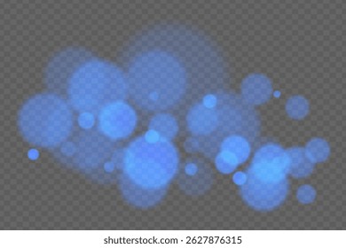 Fundo Bokeh com círculos brilhantes macios no fundo transparente. Efeito leve de desfoque suave para design e sobreposições de vetor romântico, abstrato ou decorativo.