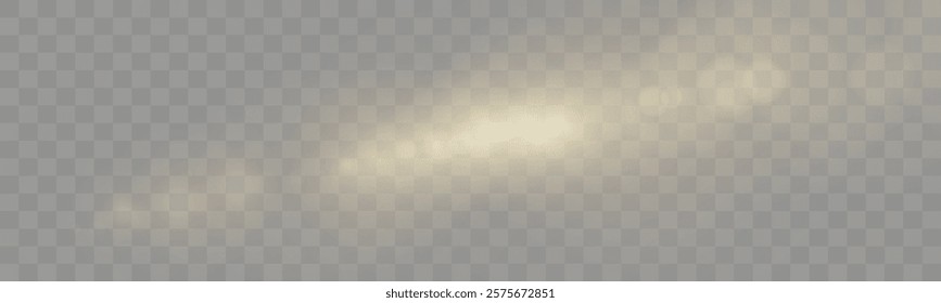 Bokeh background with soft golden light orbs on transparent grid, ideal for overlays and graphic design.