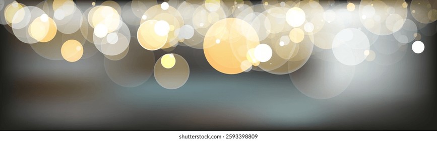Bokeh background with soft golden light orbs on a transparent grid, ideal for overlays and graphic design projects.
