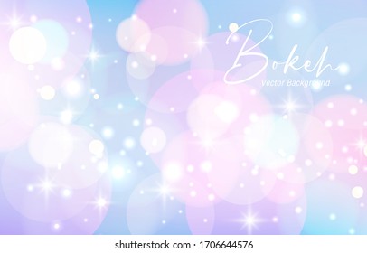 Bokeh background. Soft pastel blur light effect colorful wallpaper. bokeh blurred. Shiny bokeh. Vector illustration.