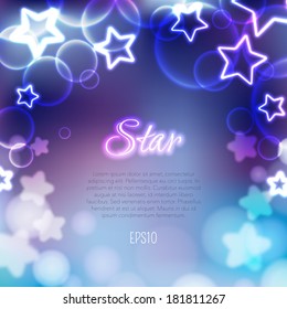 Bokeh background template. Fantasy magic night wallpaper.