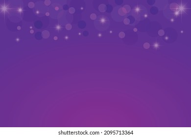 Bokeh background vector illustration on top. Gradient purple background. Colorful concept of celebration.