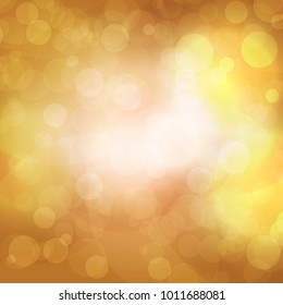 Bokeh background vector sparkling effect warm blurred festive party lights background glow design glitter shiny backdrop. Blur magic defocused xmas festive texture glowing.