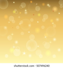Bokeh background with yellow lights. Vector illustration.