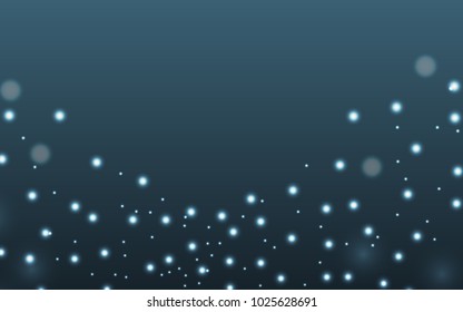 Bokeh backgrounds glow blue set illustration. Vector 10 EPS.