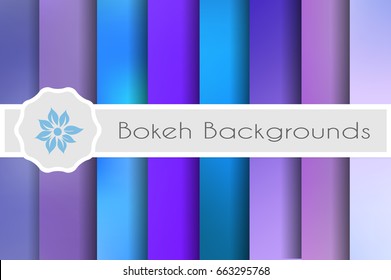 Bokeh backgrounds set of decorative backdrops for design and craftwork craftsmanship