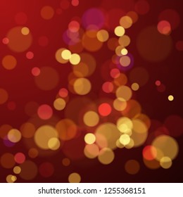 Bokeh blur abstract background with lights. New Year and Christmas holiday background. Vector illustration