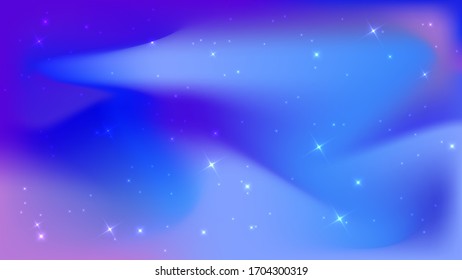 Bokeh or blur abstract circles with star light shapes blue, pink and dark on gradient background