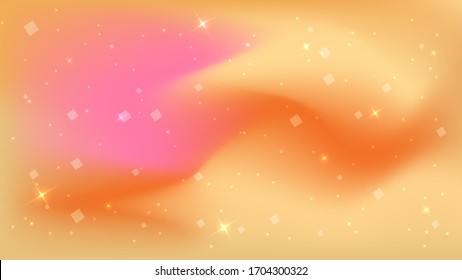 Bokeh or blur abstract circles with star light shapes orange, pink and yellow on gradient background