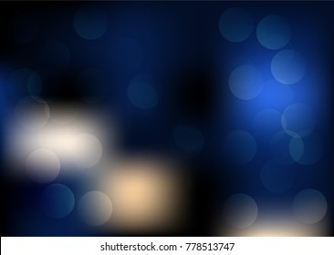 Bokeh blur Night light - blue  background,vector illustration