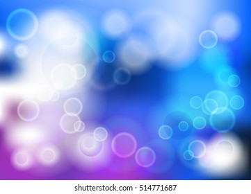 Bokeh blur romantic pink blue vector backdrop
