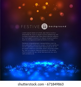 bokeh blurred festive lights vector background