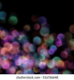 Bokeh blurred lights on dark background. EPS 10 vector file included