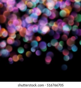 Bokeh blurred lights on dark background. EPS 10 vector file included