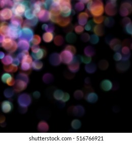 Bokeh blurred lights on dark background. EPS 10 vector file included