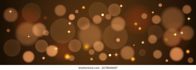 Bokeh modelo de luzes brilhantes. Efeito abstrato da sobreposição borrada sobre um fundo escuro. Ilustração vetorial