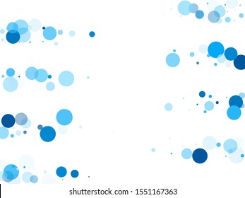 Bokeh circles vector background pattern. Abstract snow, blue cyan snowflakes flying. Surprise party celebration elements. Circle shapes bokeh illustration. Carnival decoration.