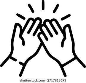 Bokeh Close Up of Hands High Fiving After Meeting concept as A bokeh close up shot of two hands high fiving in the middle of an office symbolizing the celebration of a successful brainstorming session. The soft background emphasizes the creative collaboration and team spirit. in Photo Stock Concept , copy space for advertisement or banner with Photo Realistic as high Quality Detail --ar 7:2