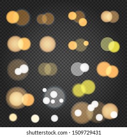 Bokeh collection vector set on transaprent background