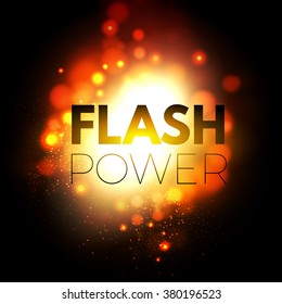 Bokeh Concept. Power Explosion Background. Shining Design. Vector illustration