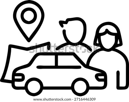 Bokeh digital art of a couple looking at a map beside their car. concept as A heartfelt scene shows a couple standing next to their car examining a map. Soft bokeh lights enhance the atmosphere highlighting the excitement and spontaneity of planning a road trip adventure together. in Photo Stock Concept , copy space for advertisement or banner with Photo Realistic as high Quality Detail --ar 7:2