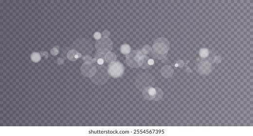 Bokeh dust light. Glowing lights background effect. Christmas background glowing dust Christmas glowing lights bokeh light confetti and glitter overlay texture for your design.	