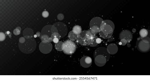 Bokeh dust light. Glowing lights background effect. Christmas background glowing dust Christmas glowing lights bokeh light confetti and glitter overlay texture for your design.	
