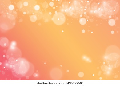 Bokeh effect. Abstract defocused circular glitter bokeh lights background. Graphic resource design template. Magical concept. Summer theme. Vector illustration.