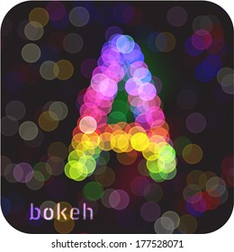 Bokeh effect by the capital letter "A". Vector Eps 10.