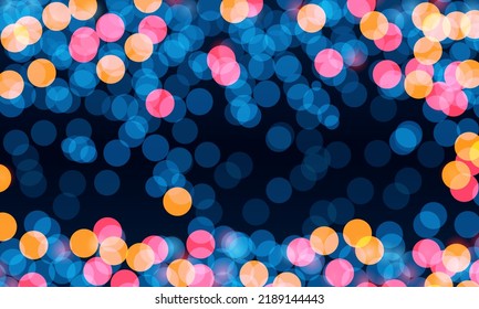 Bokeh effect, colorful abstract background. The color is blue, red, orange.