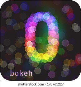 Bokeh effect in the form of the digit 0 (zero). Vector Eps 10.