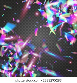 Bokeh Effect. Glitch Confetti. Flying Foil. Luxury Art. Laser Flyer. Metal Realistic Wallpaper. Falling Sparkles. Blue Blur Tinsel. Violet Bokeh Effect