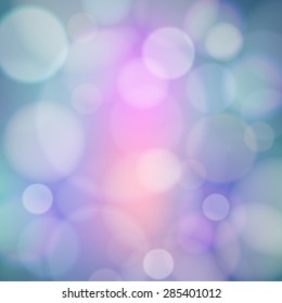 Bokeh Effect On The Blurred Background. Abstract Vector Composition With Dappled Light And Color. Can Be Used As Background For Your Design.