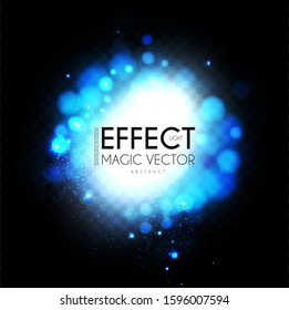 Bokeh Effect on transparent background. Shining design. Explosion and light decoration.