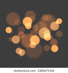 Bokeh effect on a transparent background. Vector illustration.