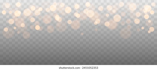 Bokeh effect on a transparent background. Vector illustration.