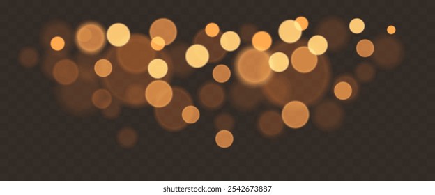 Bokeh effect on a transparent background. Vector illustration.