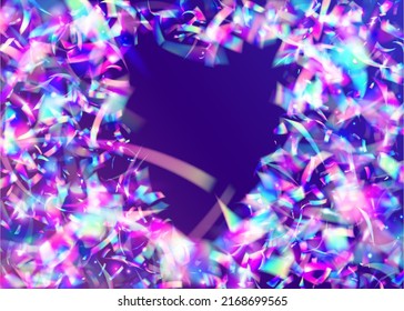 Bokeh Effect. Retro Abstract Gradient. Violet Disco Glitter. Digital Art. Cristal Glare. Carnival Background. Unicorn Foil. Party Prism. Purple Bokeh Effect