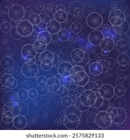 Bokeh Effect Vector on Blue Background