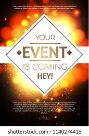 Bokeh Explosion Poster Template. Flyer, Brochure and Cover Design. Vector illustration