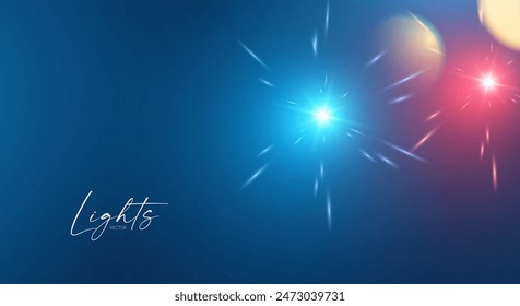 Bokeh and fireworks light effect. Shining holiday and party design. Blur light